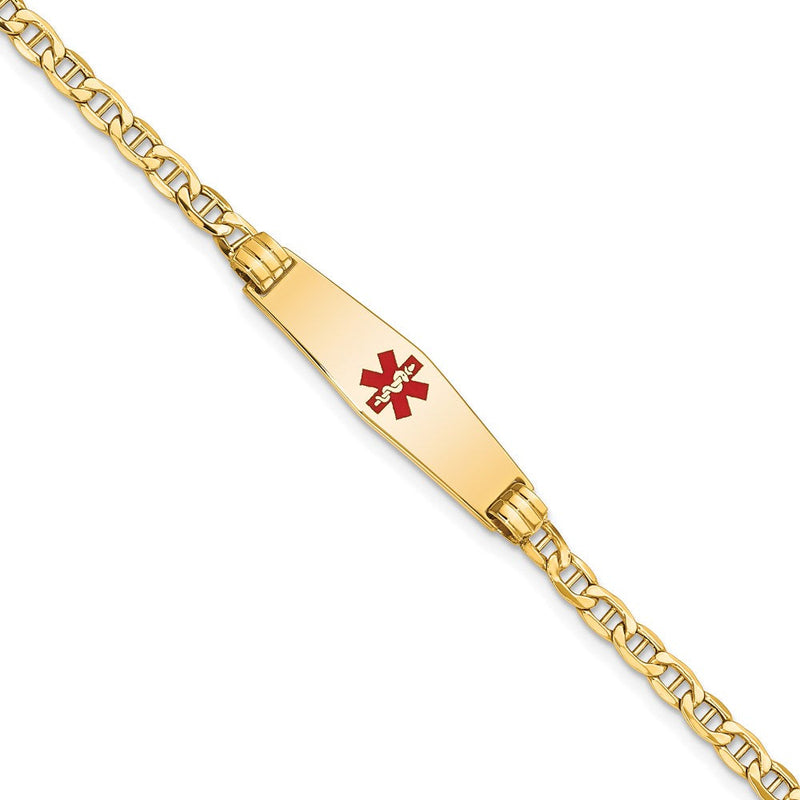 14K gold anchor link anchor ID bracelet