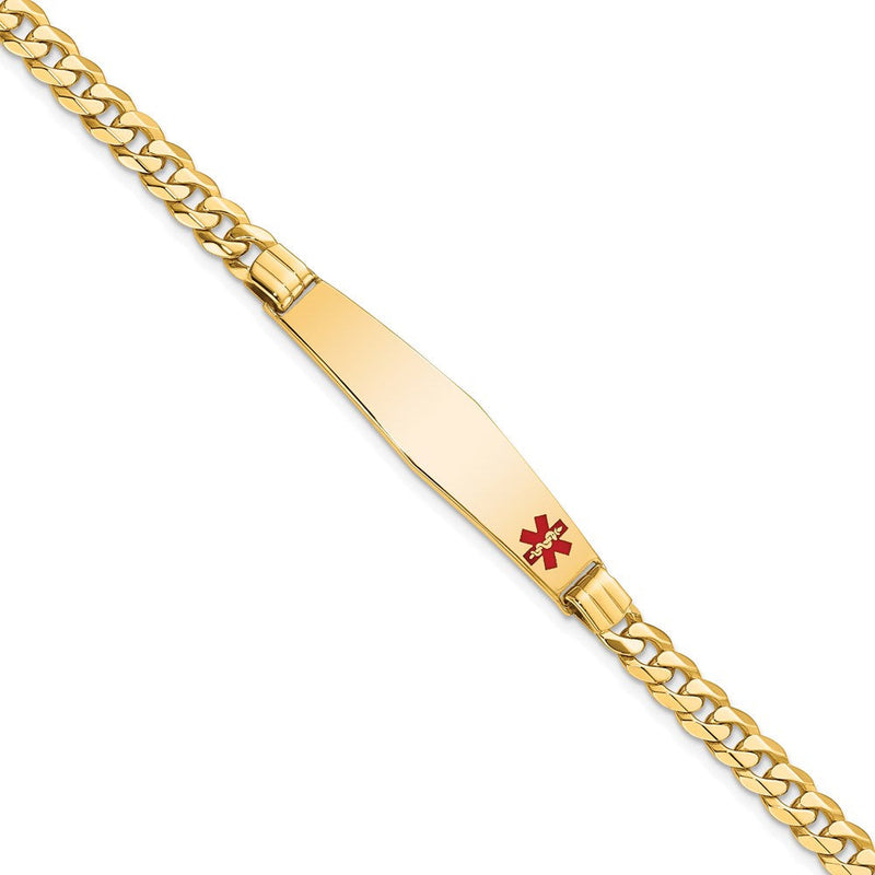 14K gold curb link plate ID bracelet