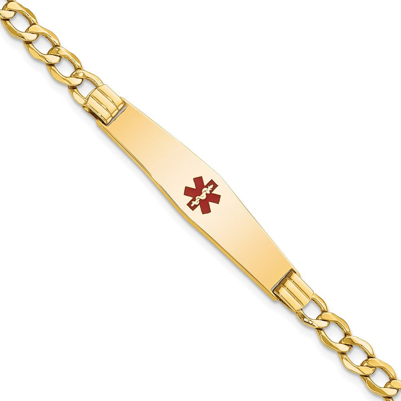 14K gold curb link plate ID bracelet