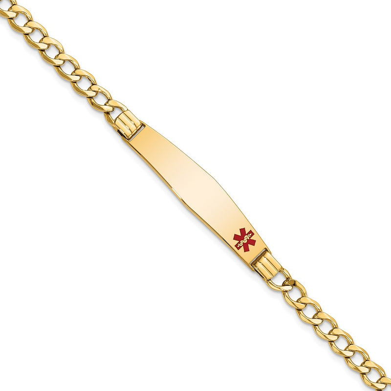 14K gold cuban link plate ID bracelet