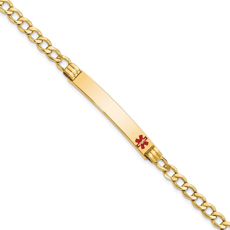 14K gold cuban link plate ID bracelet