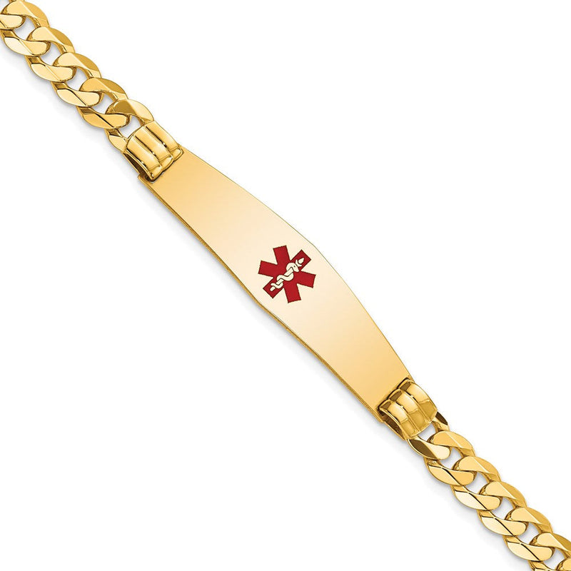 14K gold curb link plate ID bracelet