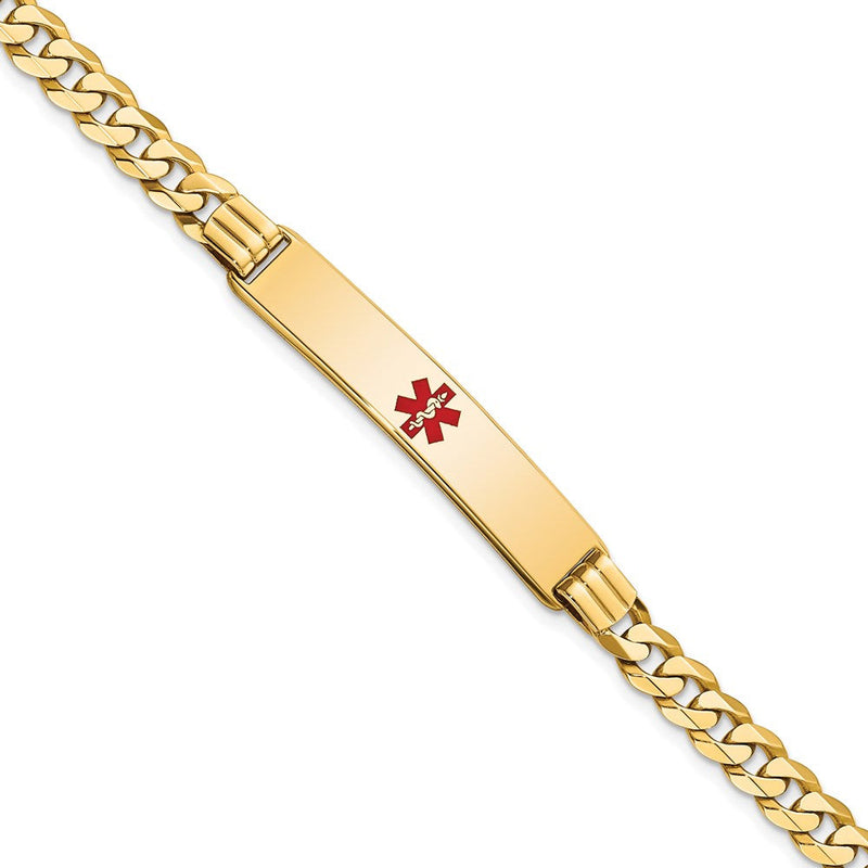 14K gold curb link plate ID bracelet