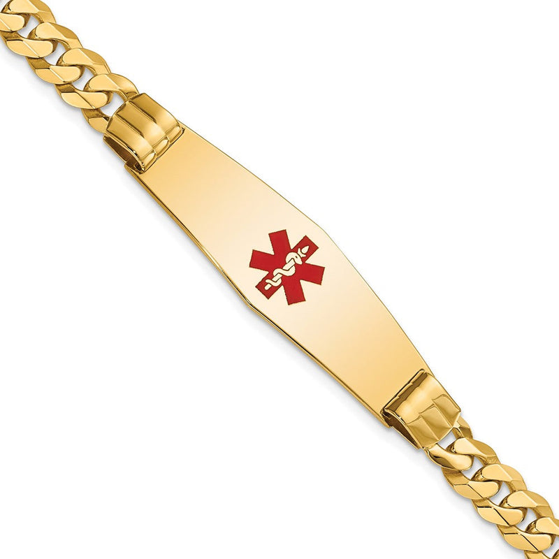 14K gold curb link plate ID bracelet