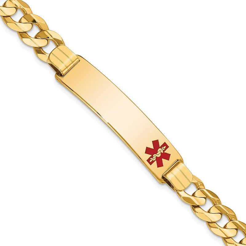 14K gold curb link plate ID bracelet