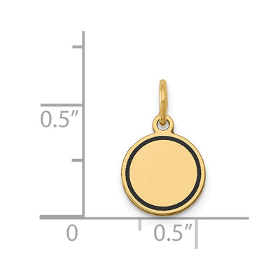 14K w/Enamel .027 Gauge Circular Engravable Disc Charm, 16.54 x 9.96mm