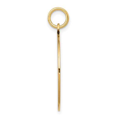 14K w/Enamel .027 Gauge Circular Engravable Disc Charm, 29.34 x 22.77mm