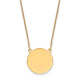 14K Plain .027 Gauge Circular Engravable Disc 18in Necklace, 18 x 19.25mm
