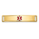 14K Polished Centered Red Epoxy Enameled Medical ID Plate # 816