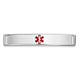 14K White Gold Centered Red Epoxy Enameled Medical ID Plate # 817