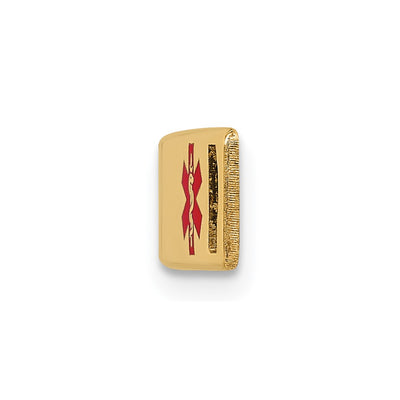 14K Off-Center Red Epoxy Enameled Medical ID Plate # 817
