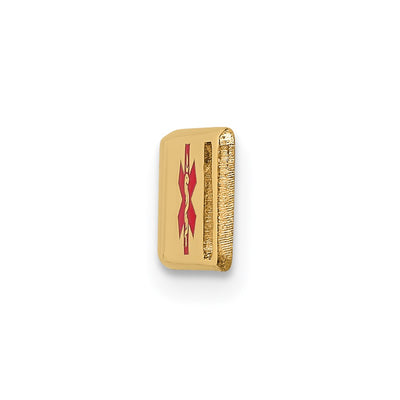 14K Off-Center Red Epoxy Enameled Medical ID Plate # 818