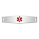 14K White Gold Centered Red Epoxy Enameled Soft Diamond Shape Medical ID Plate # 819