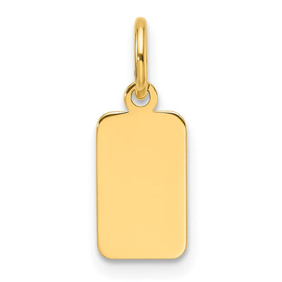 14K Plain .009 Gauge Engravable Rectangular Disc Charm, 17.5 x 6.3mm