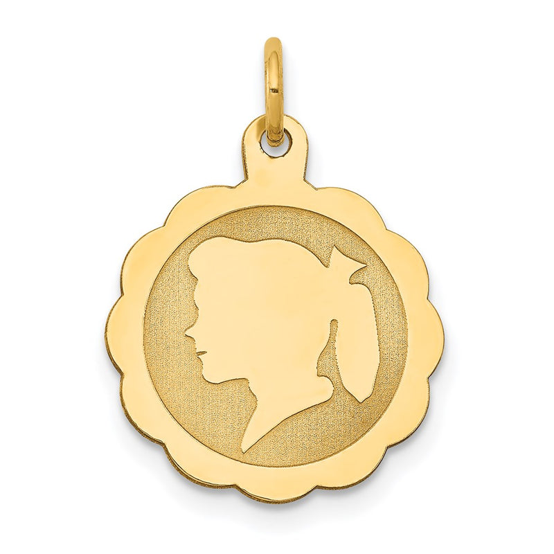 14K gold disc charm