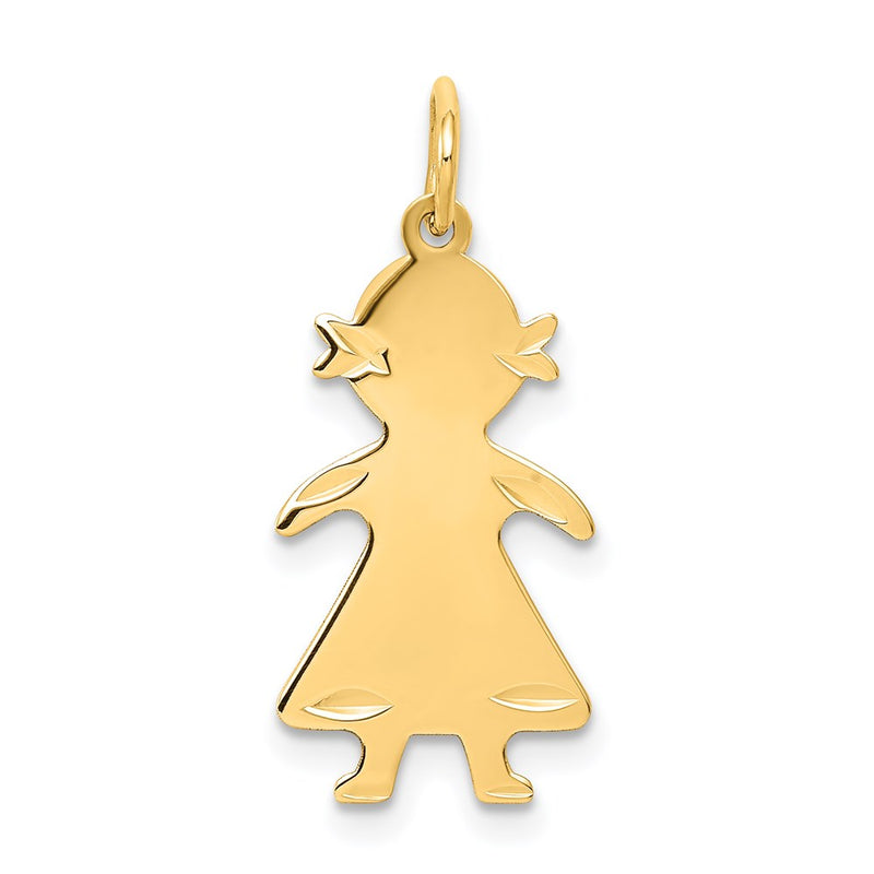 14K gold engravable charm