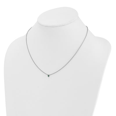 14K White Gold 1 Synthetic Birthstone Mother's Necklace
