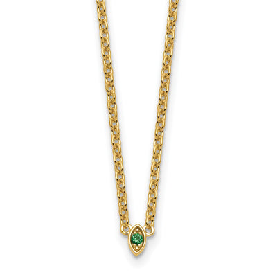 14K 1 Synthetic Birthstone Mother's Necklace