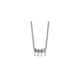 14k White Gold 4 Synthetic Birthstone Mother's Necklace