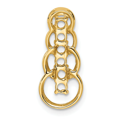 14ky 6 Genuine Stone Family Pendant, 20 x 8mm
