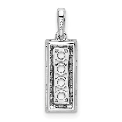 14Kw Family Jewelry Synthetic Stone & Diamond Set Pendant, 19 x 7mm