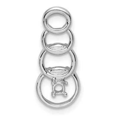 14K White Gold 1 Synthetic Stone Family Pendant, 20 x 8mm