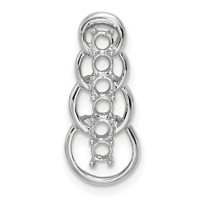 14K White Gold 6 Synthetic Stone Family Pendant, 20 x 8mm
