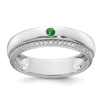 14K WG 1 Birthstone and Diamond Mother's Ring Semi-mount