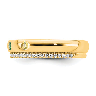 14K 4 Birthstone and Diamond Mother's Ring Semi-mount