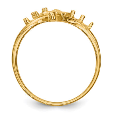 14K Polished 4-Stone Mothers Ring with Angel on Band Mounting