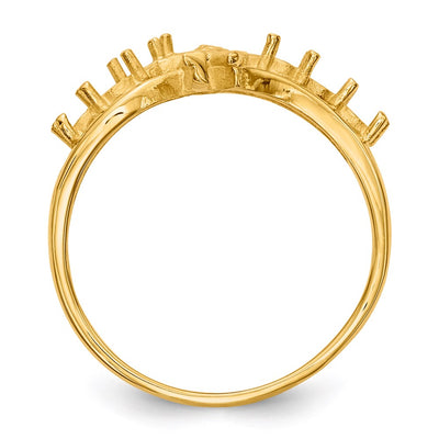 14K Polished 6-Stone Mothers Ring with Angel on Band Mounting