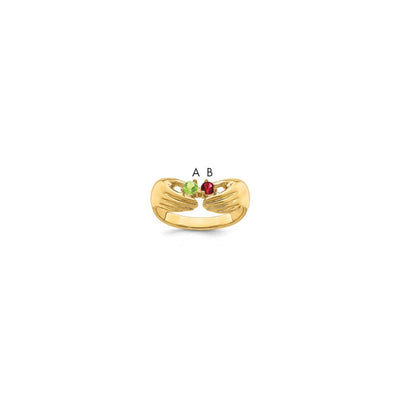 14K 2 Synthetic Stone Family Ring