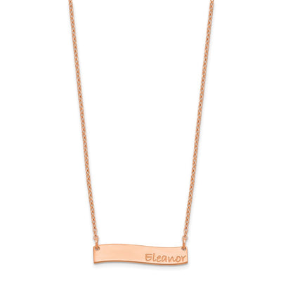 SS/Rose-plated Small BRADLEY HAND Curved Bar Necklace