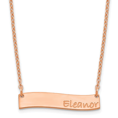 SS/Rose-plated Small BRADLEY HAND Curved Bar Necklace