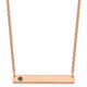 14K Rose gold 1 Birthstone w/ 14k Bezel Large Bar Necklace