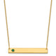 14K Yellow Gold 1 Birthstone w/ 14k Bezel Large Bar Necklace
