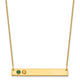 14K Yellow Gold 2 Birthstone w/ 14k Bezel Large Bar Necklace