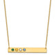 14K Yellow Gold 4 Birthstone w/ 14k Bezel Large Bar Necklace