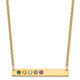 10K Yellow Gold 5 Birthstone w/ 14k Bezel Large Bar Necklace
