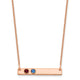 14K Rose Gold 2 Birthstone w/ 14k Bezel Small Bar Necklace