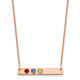 14K Rose Gold 3 Birthstone w/ 14k Bezel Small Bar Necklace