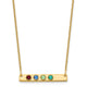 14K Yellow Gold 4 Birthstone w/ 14k Bezel Small Bar Necklace