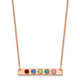 14K Rose Gold 5 Birthstone w/ 14k Bezel Small Bar Necklace