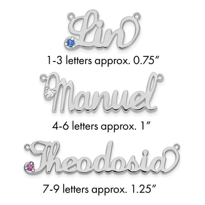 Sterling Silver/Gold-plated Birthstone Name Plate