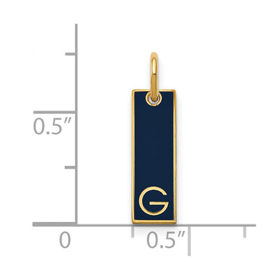 14K Yellow Gold Small Epoxy Initial Bar Charm