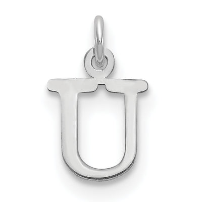 Sterling Silver Rhodium-plated Letter Initial Charm