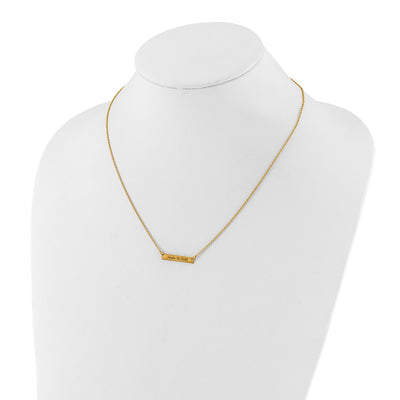 Sterling Silver/Gold-plated Brushed 1 Station Necklace