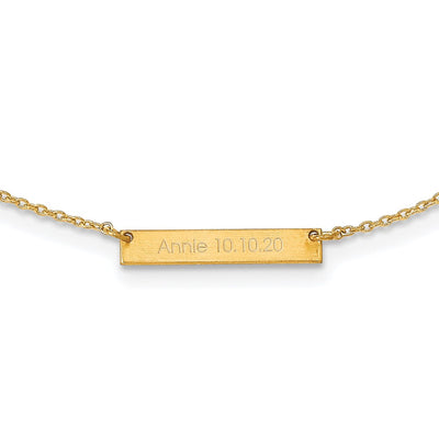 Sterling Silver/Gold-plated Brushed 1 Station Necklace
