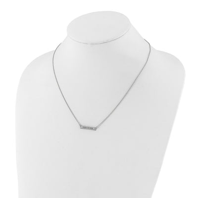Sterling Silver/Rhodium-plated Brushed 1 station Necklace