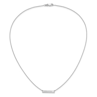 Sterling Silver/Rhodium-plated Brushed 1 station Necklace